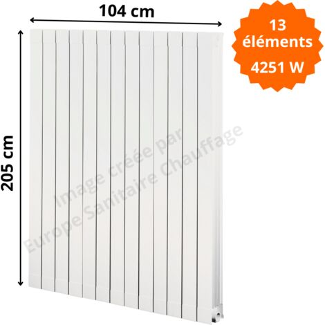 Radiateur aluminium H.205 x 104 cm Oscar 2000 Deville 4251 W