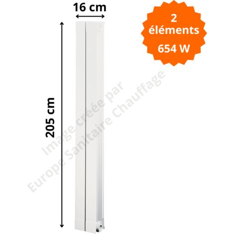 Radiateur aluminium H.205 x 16 cm Oscar 2000 Deville 654 W