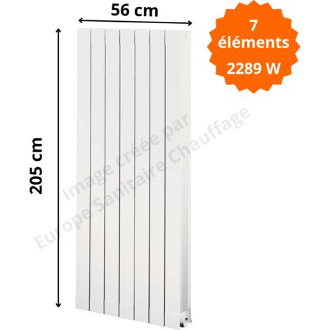 Radiateur aluminium H.205 x 56 cm Oscar 2000 Deville 2289 W