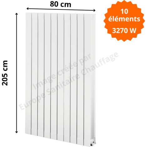Radiateur aluminium H.205 x 80 cm Oscar 2000 Deville 3270 W
