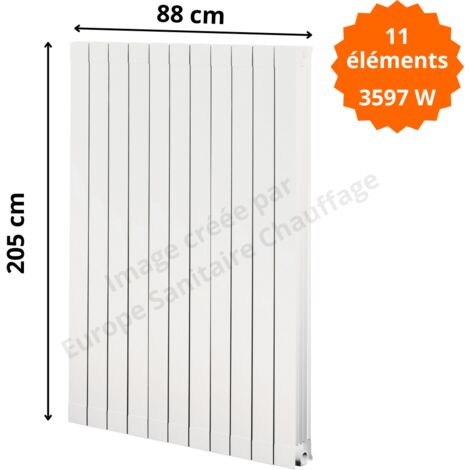 Radiateur aluminium H.205 x 88 cm Oscar 2000 Deville 3597 W