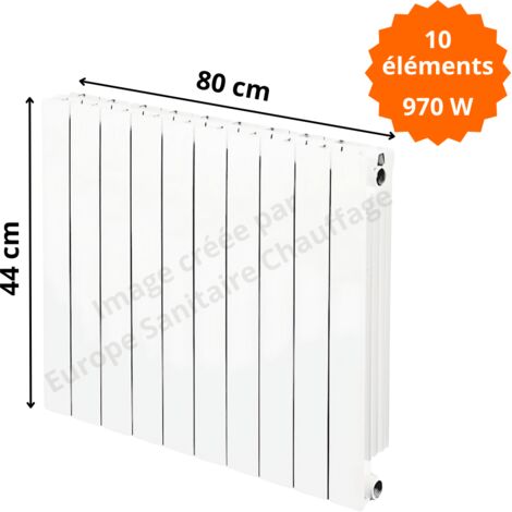 Radiateur aluminium horizontal H.44 x 80 cm VIP 350 Deville 970 W