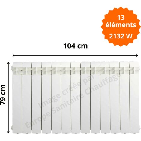Radiateur aluminium horizontal H.79 x 104 cm VOX 700 Deville 2132 W