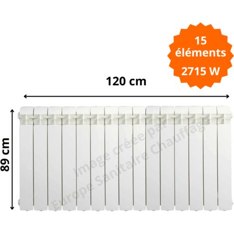 Radiateur aluminium horizontal H.89 x 120 cm VOX 800 Deville 2715 W