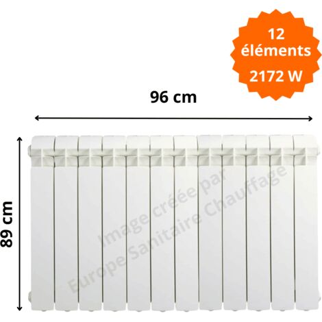 Radiateur aluminium horizontal H.89 x 96 cm VOX 800 Deville 2172 W