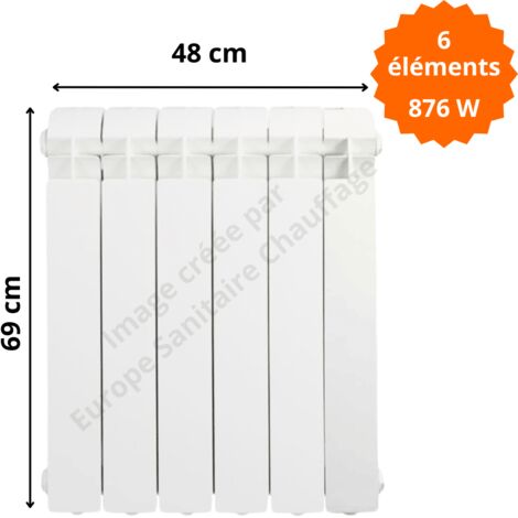 Radiateur aluminium vertical H.69 x 48 cm VOX 600 Deville 876 W