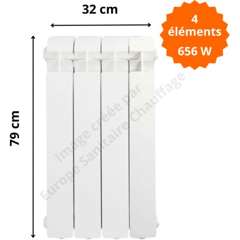 Radiateur aluminium vertical  H.79 x 32 cm VOX 700 Deville 656 W