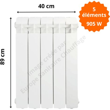 Radiateur aluminium vertical H.89 x 40 cm VOX 800 Deville 905 W