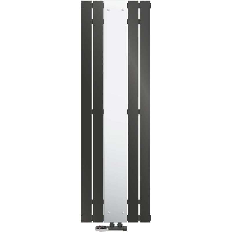 Luxebath - ML-Design Radiateur de Salle de Bain avec Miroir - 1600 x 450 mm - Anthracite - Radiateur Panneau Plat Vertical - Raccord Central Mural