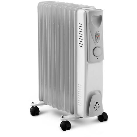 Radiateur électrique bain d'huile 1500W - Mobile - Noir