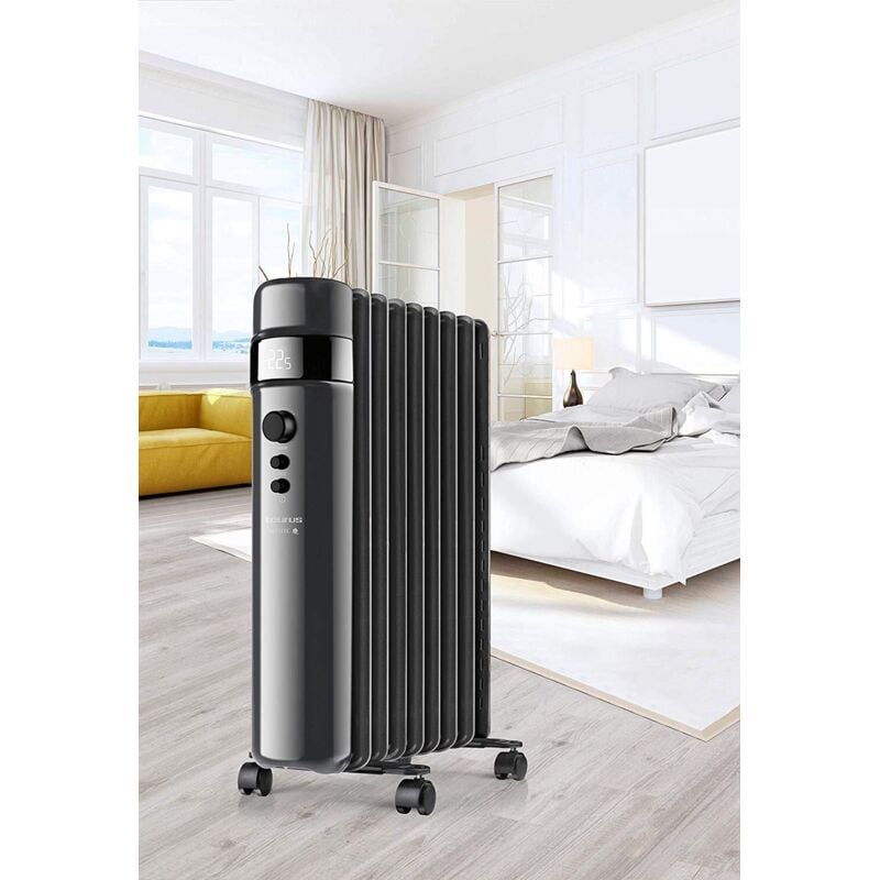 Radiateur à bain d'huile noir à écran numérique Agadir - 2500W - taurus alpatec