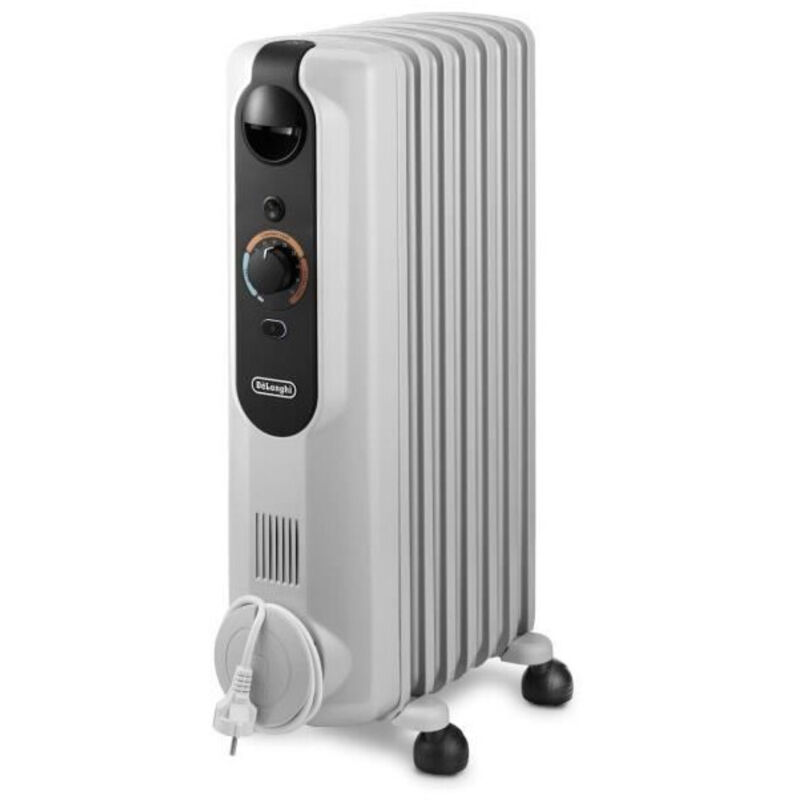 Delonghi – Radiateur bain d'huile 1500 W – Surface jusqu'à 45 m² – Mobile avec fonction anti-gel – 3 niveaux de puissance – Thermostat de sécurité