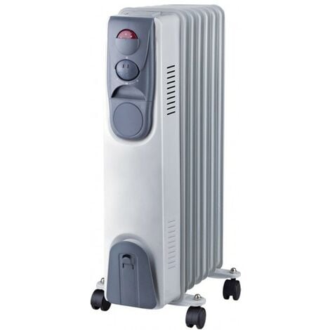 Radiateur bain d'huile - NIKLAS - électrique 230V - 1500W - 3 puissances de chauffe - Thermostat - Corps metal verni