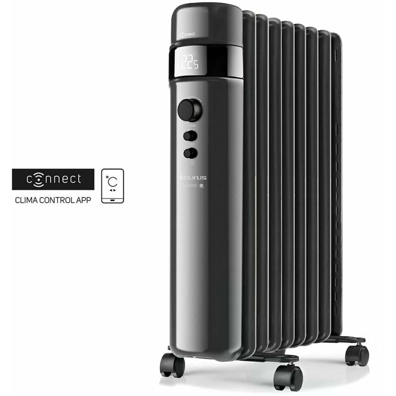 Radiateur à bain d'huile connecté 2000w noir Taurus Alpatec - agadir connect 2000