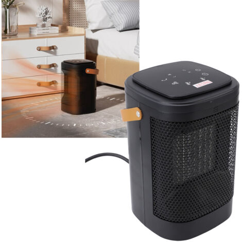 [Radiateur Bureau] 1500W, Oscillation 70°, Timer 1‑12h, Commande Distante, Sécurité Anti‑Basculage, Matériau ABS