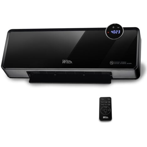 WARM TECH Radiateur céramique mural oscillant 2000W avec façade en verre