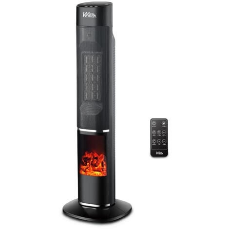 WARM TECH Radiateur céramique oscillant 2000W avec effet flamme