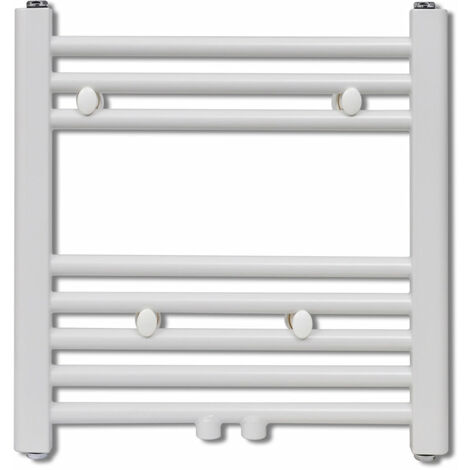 Radiateur chauffage central sèche-serviettes circulation d'eau chaude hauteur 48 cm salle de bain blanc - Blanc