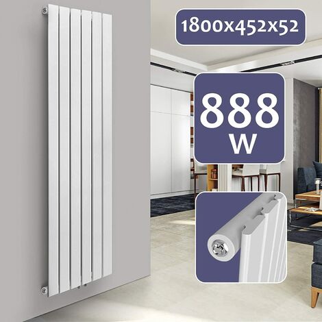 Radiateur chauffage centrale pour salle de bain salon cuisine couloir chambre à coucher panneau simple 180 x 45,2 cm blanc - Blanc