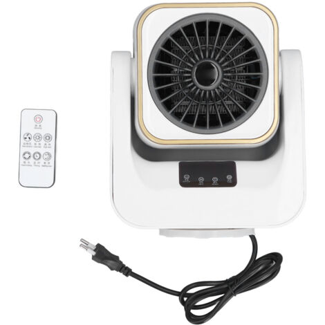 Radiateur de bureau électrique compact, chauffage et ventilation, télécommande, pour maison/bureau, 220V, 1000W, gris