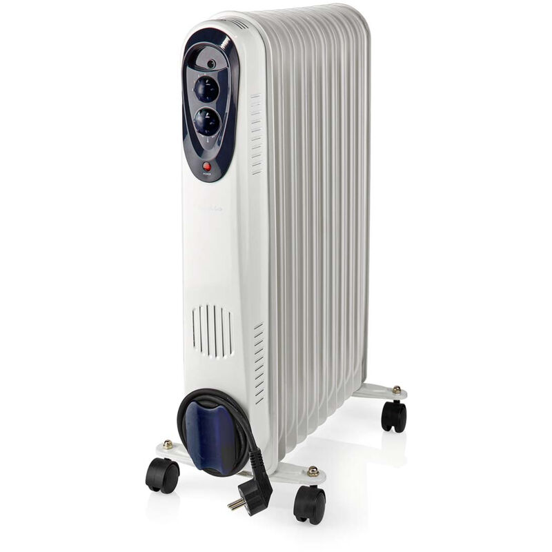 Nedis - radiateur mobile d'huile 1000 1500 2500 w 11 fins thermostat réglable 3 réglages de chaleur protection contre les