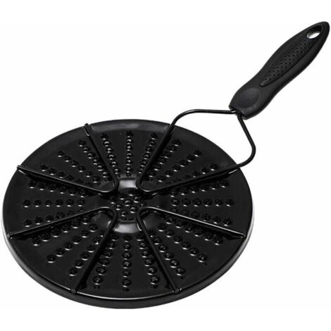 Radiateur de dissipation thermique pour plaque de cuisinière à gaz – Couvercle noir universel de 19 cm de diamètre, compatible avec brûleurs gaz et plaques en verre