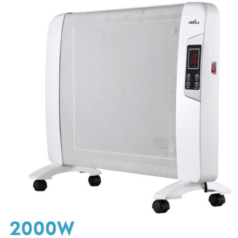 Radiateur de mica warm 2000w 1element white w/remote timer display thermostat reg.54x82,5x27cm