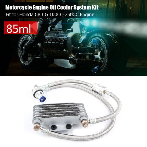 Radiateur de refroidissement d'huile moteur 85ml argent pour moto CB CG 100CC‑250CC