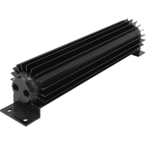 Radiateur de transmission à double canal de 30 cm, à ailettes en aluminium anodisé, à double passage, compatible avec toutes les voitures et tous les camions, noir