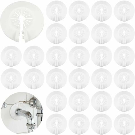 Radiateur de Tuyau, 30 Pcs Radiateurs de Tuyau en Plastique pour Tuyaux de Chauffage Tuyaux d'eau Chaude et Froide Tuyaux de Gaz, Rosaces de Tuyau Est Utilisé pour les Tuyaux de 15-29 mm(Blanc)——Oi-FR