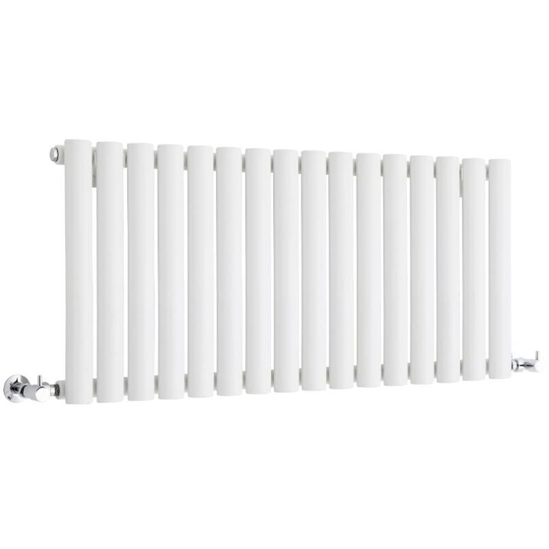 Hudson Reed - Vitality – Radiateur Design Horizontal Compact – Blanc – 40 x 100cm