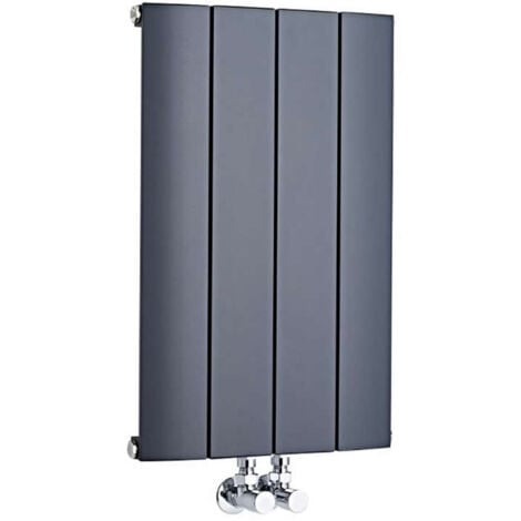 Radiateur Design Horizontal Raccordement Central Aluminium Anthracite Aurora 60cm x 113,5cm x 7,8cm 1535 Watts