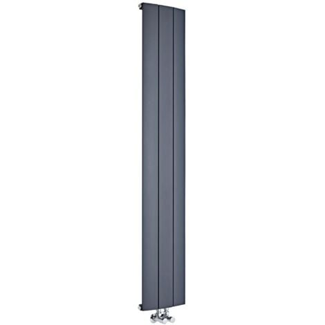 Radiateur Design Vertical Raccordement Central Aluminium Anthracite Aurora 180cm x 47cm x 7,8cm 1919 Watts