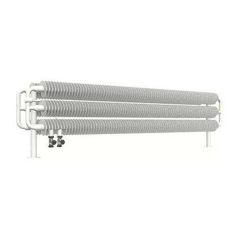 Radiateur design horizontal sur pieds - Raccordement à droite - Blanc - Ribbon HSD/YP