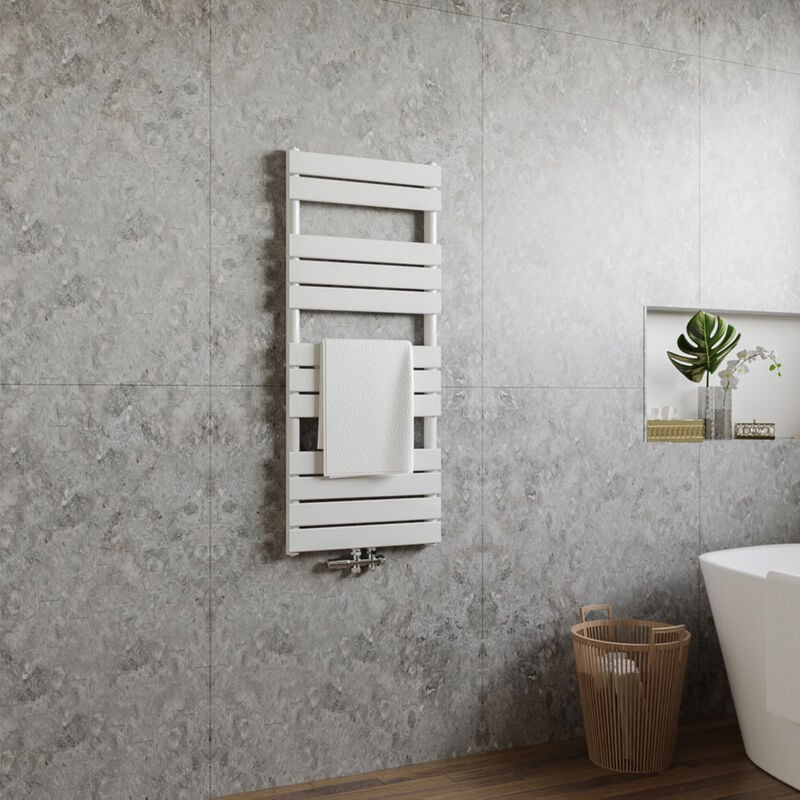 Radiateur eau chaude vertical blanc acier classique basse témperature chauffage central H.120 x L.50 cm