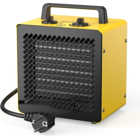 Radiateur électrique 3000W - Céramique - Chauffage Soufflant - Mini Chauffage d'appoint - Chauffe Rapide & Économie d'Énergie - Conception compacte pour bureau - Jaune