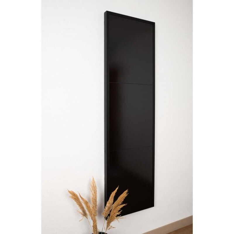 Verelec - Radiateur electrique 900W surface verre serigraphié noir (sans régulation) 1216x412x45mm encadrement noir 230V classe ii lave