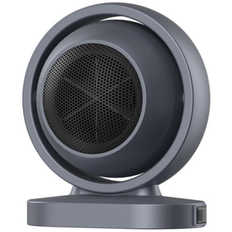 Radiateur électrique à ventilateur 500 W, radiateur en forme de globe, modèle portable et silencieux pour bureau, gris