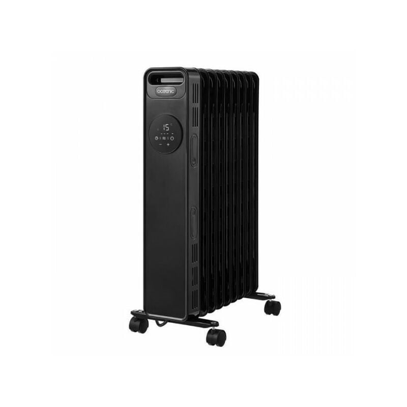 Oceanic - Radiateur électrique bain d'huile 2000W 3 puissances - Thermostat électronique - Télécommande - Mobile - Noir