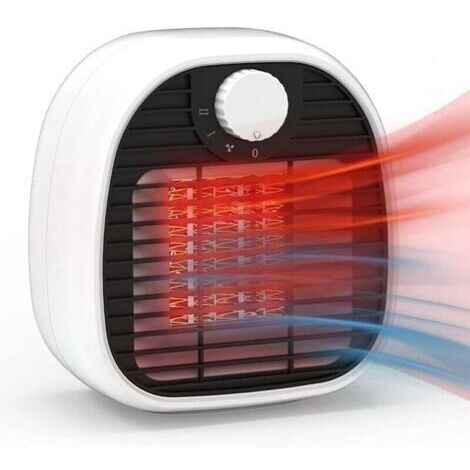 Radiateur Électrique Céramique 1000W - Puissance 650/1000W - 2 Niveaux Chauffage - Protection Surchauffe & Anti-Basculement