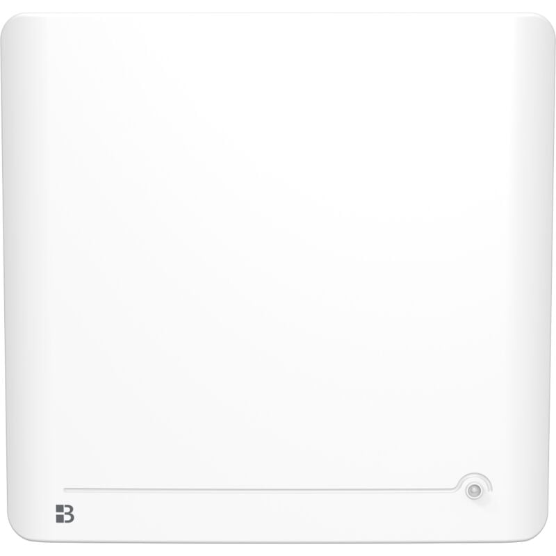 Radiateur électrique fixe à inertie sèche céramique 1000W, détecteur de présence et thermostat interchangeable BESTHERM Diane horizontal blanc