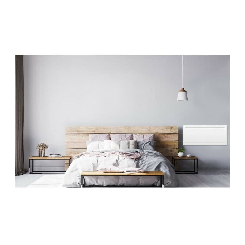 Oceanic - Radiateur électrique fixe a inertie seche céramique 2000W Rubis - Design galbé - Blanc - nf