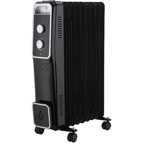 Sannover – Radiateur bain d'huile mobile 2000 W – Protection contre surchauffe – Pour pièces jusqu'à 20 m² – Dimensions 665x455x160 mm