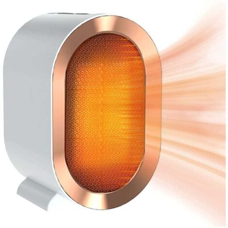 Radiateur électrique soufflant en céramique, radiateur de 1 200 W avec 2 réglages de chaleur et protection contre la surchauffe, chauffage rapide et silencieux avec une faible consommation d'énergie