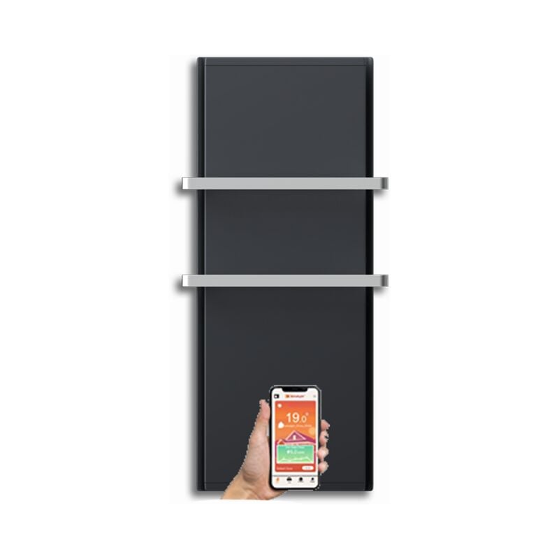 Radialight - icon 2B Radiateur électrique Dual-Therm vertical à faible consommation avec Wi-Fi 1000W Gris Anthracite