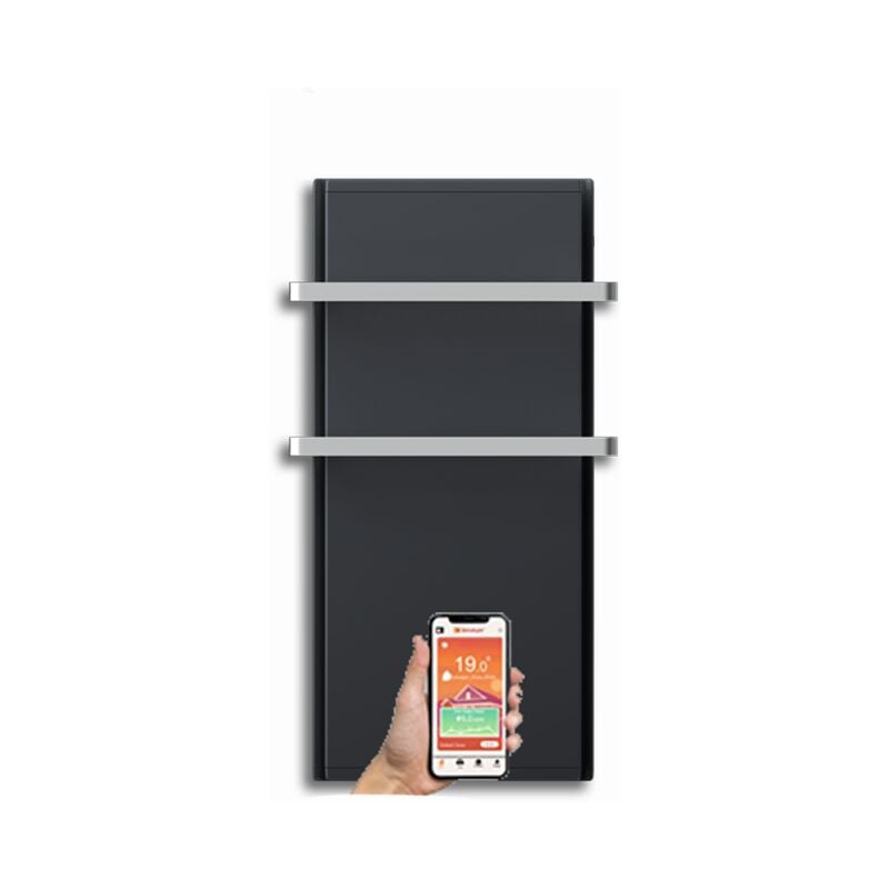 Radialight - icon 2B Radiateur électrique Dual-Therm vertical à faible consommation avec Wi-Fi 750W Gris Anthracite