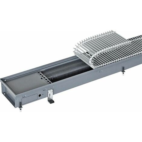 radiateur encastré dans caniveau Katherm NX, grille alu nature anodise lxHxP : 225x92x1500 mm