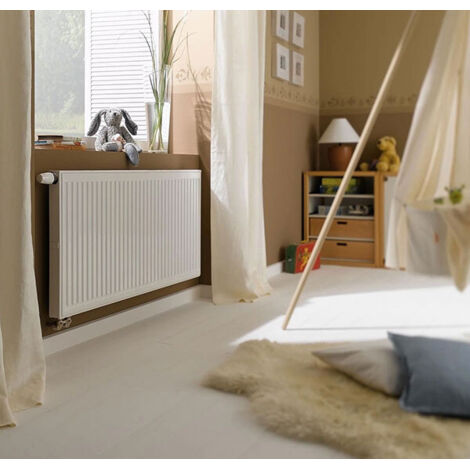 Radiateur horizontal panneaux blanc eau chaude - HxL 750x700mm -  Watt - FTV220750701R2K