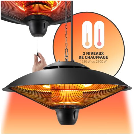 Tectake – Radiateur infrarouge 2500W – Boîtier aluminium – Dimensions 58x58x32cm – Chaleur ciblée pour espaces extérieurs – Économe en énergie