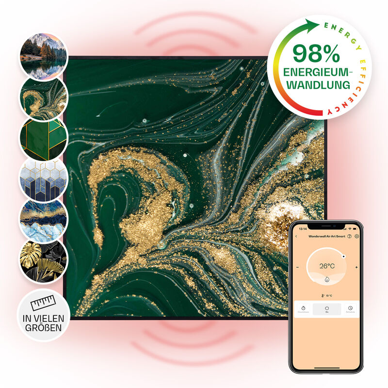 Klarstein - Radiateur Infrarouge Mural Intelligent, Chauffage Infrarouge 350W, Panneau Chauffant Infrarouge, app Mobile, Radiateur Electrique Extra